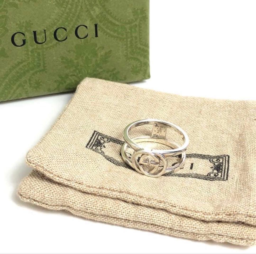 GUCCI グッチ リング 指輪 インターロッキング Ag925 シルバー 21