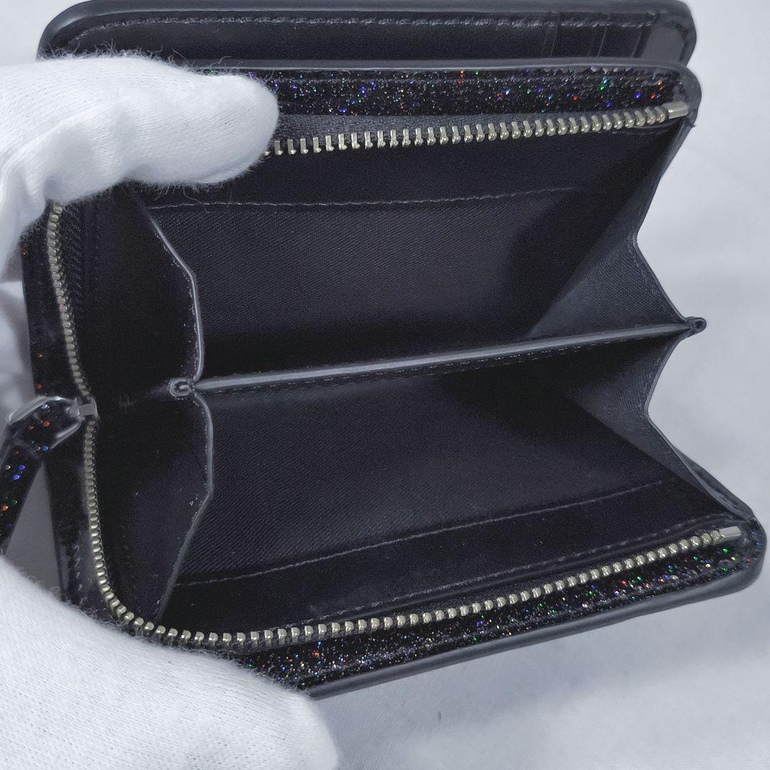未使用✨️ マークジェイコブス　ザ コーテッド グリッター　折り財布　黒