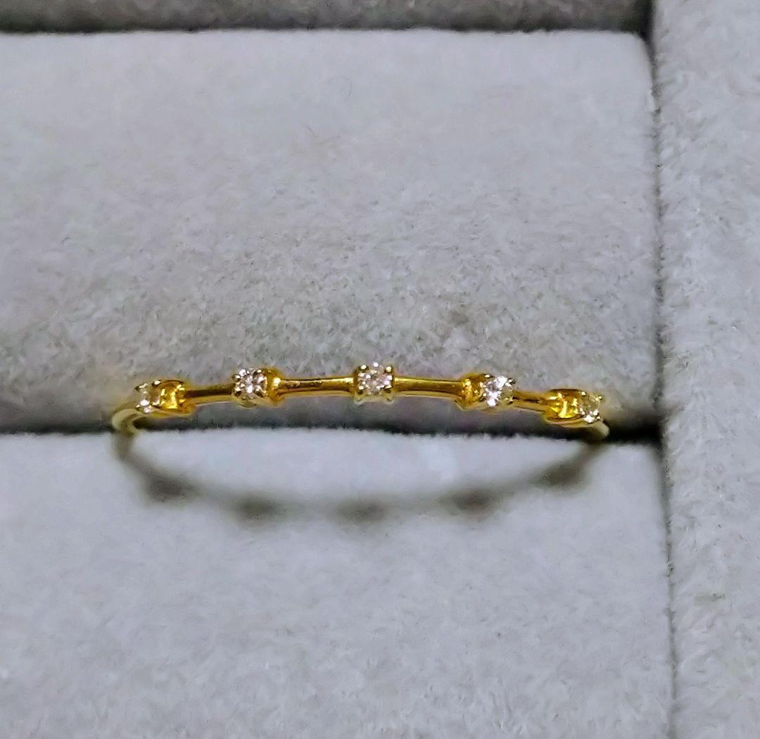 美品　K18 ダイヤモンドリング 0.03ct　サイズ14,5〜15