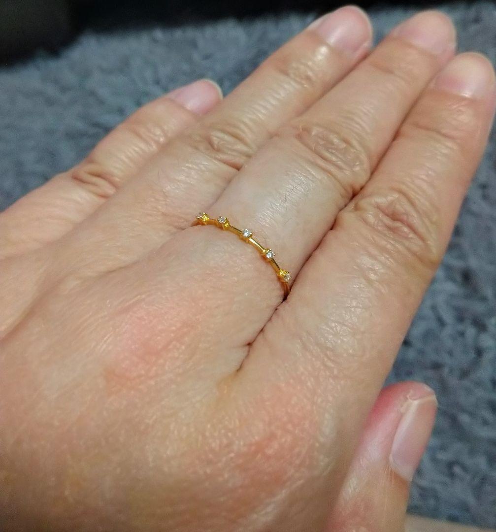美品　K18 ダイヤモンドリング 0.03ct　サイズ14,5〜15