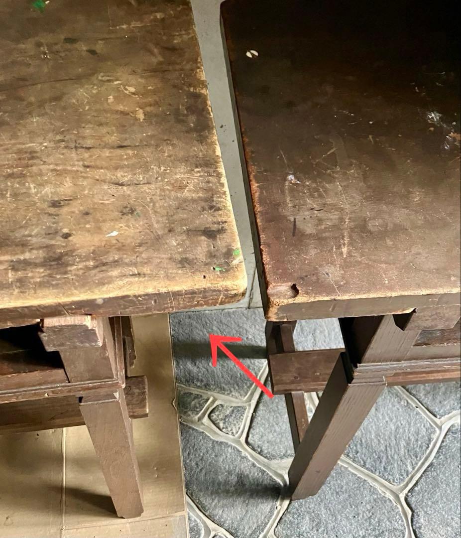 ヴィンテージ 昭和レトロ 学校・会議室用テーブル 長卓 文机 一枚板 B