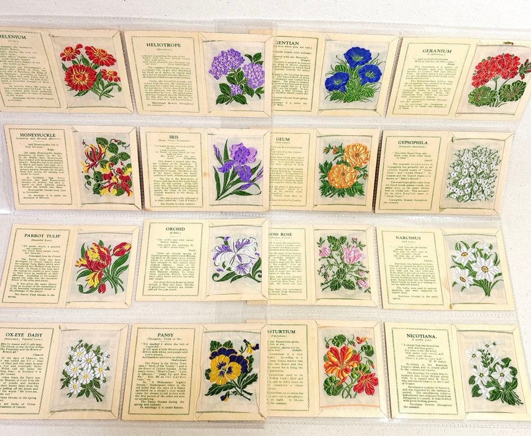 Mサイズ 花　刺繍　シガレットカード　60枚