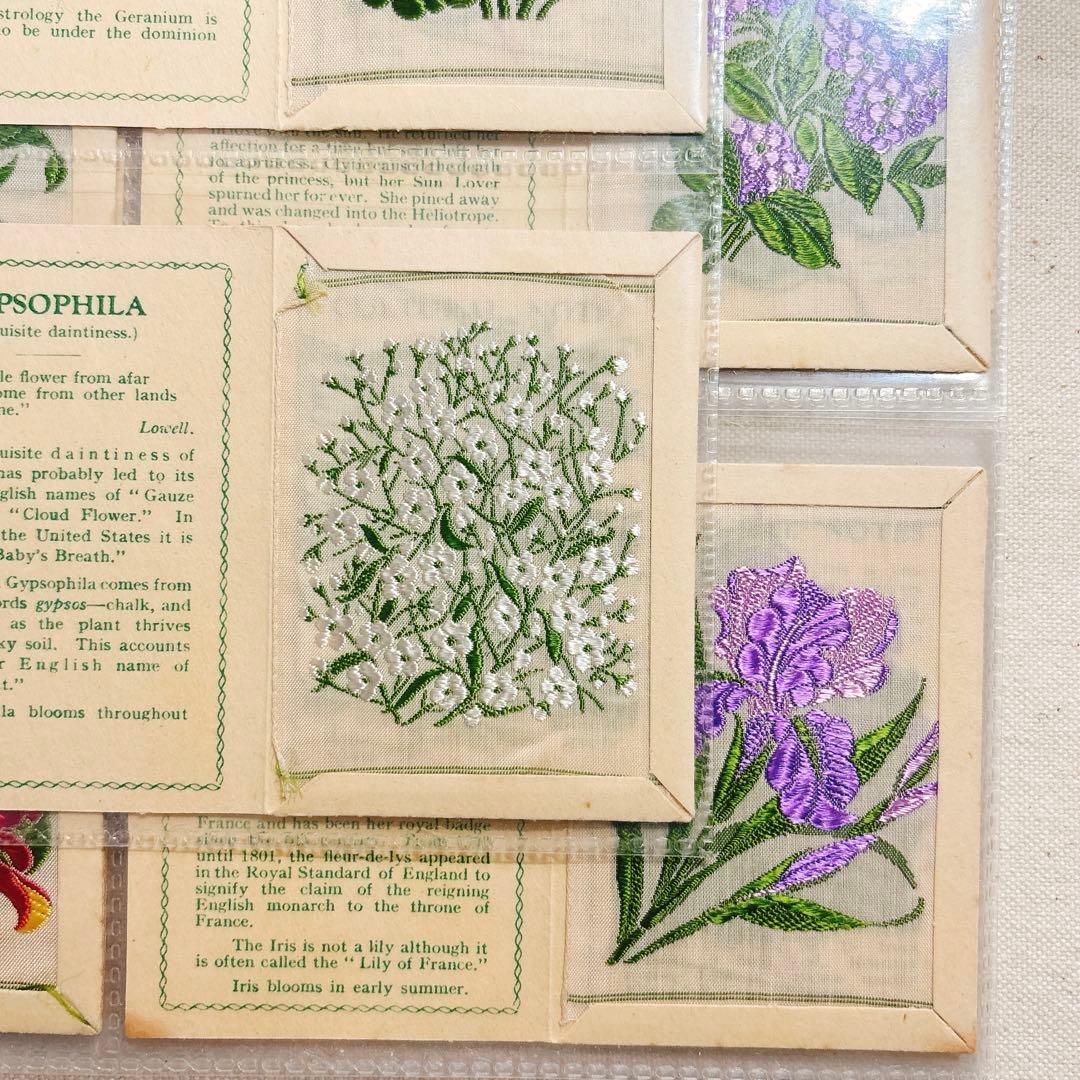 Mサイズ 花　刺繍　シガレットカード　60枚