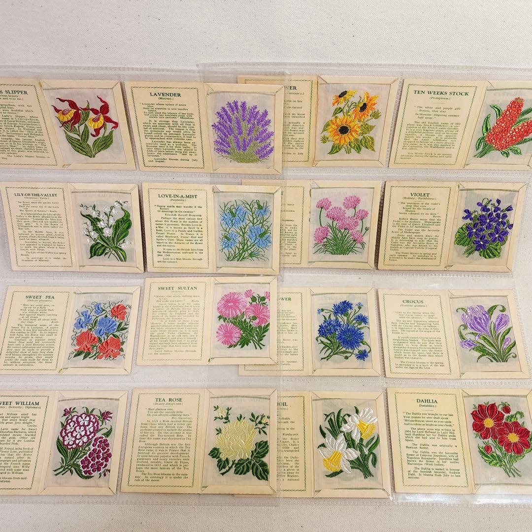 Mサイズ 花　刺繍　シガレットカード　60枚