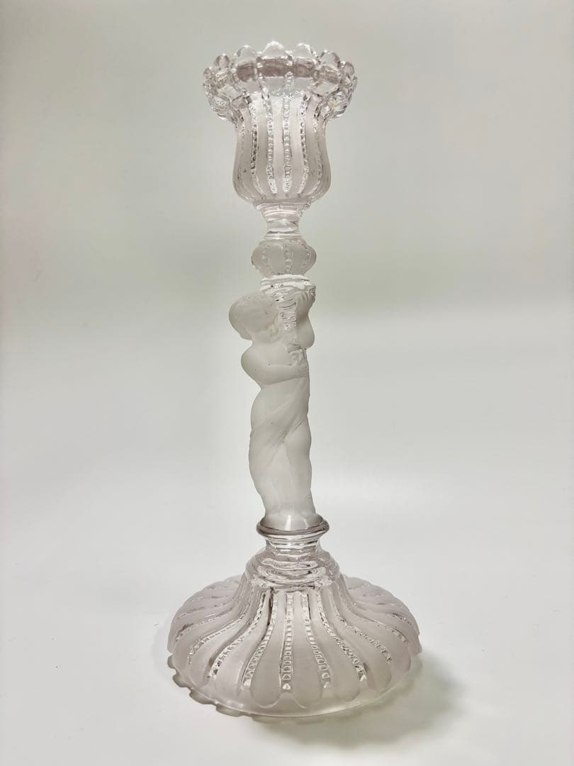 オールド・バカラ 子供フロストキャンドルスタンド 置物　オブジェ
