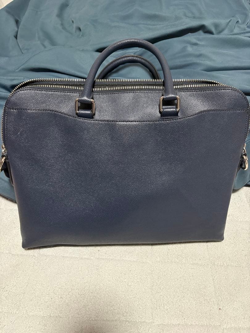 COACH ネイビー レザー メンズ ブリーフバッグ ビジネスバッグ 美品