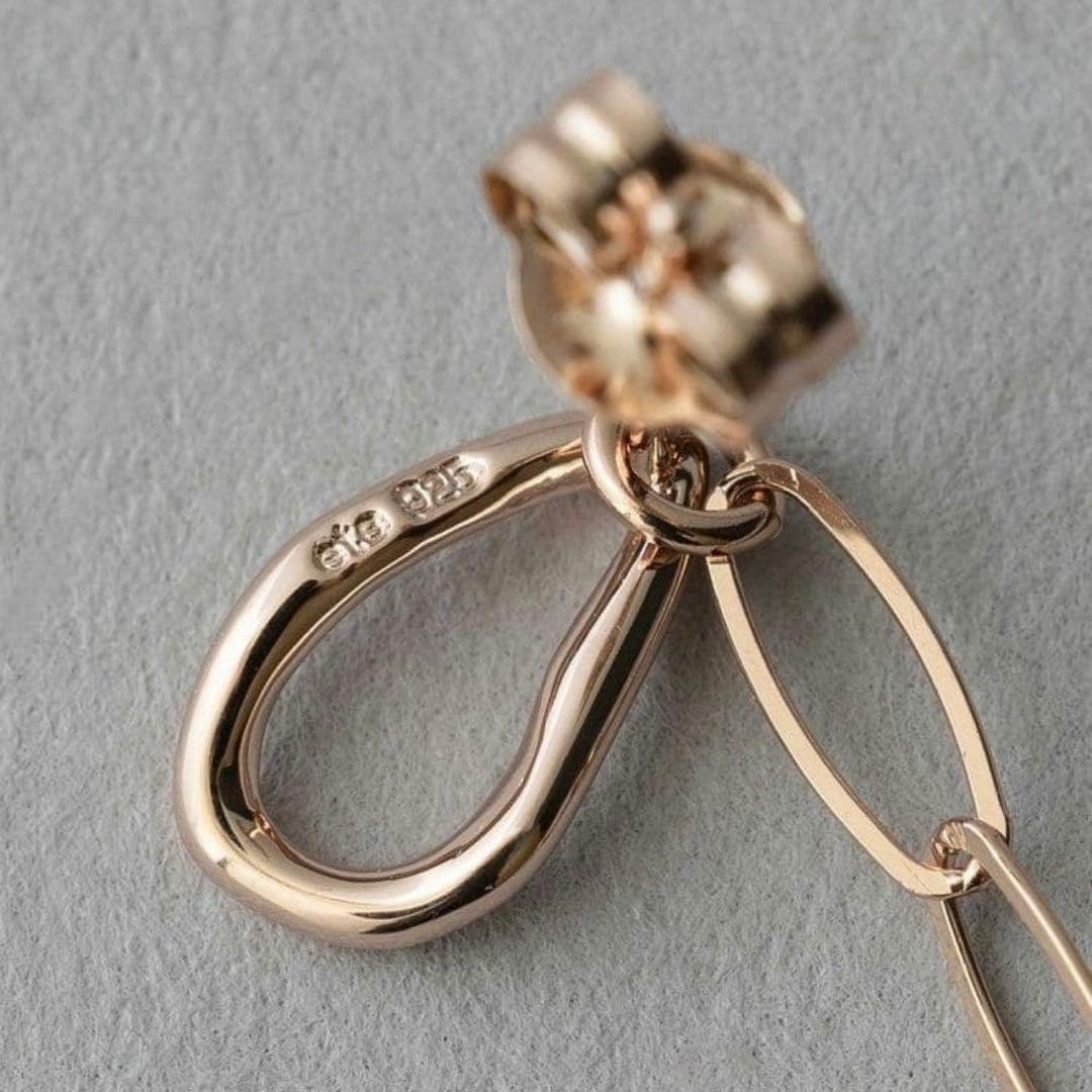 ete エテ ドロップ チェーン ピアス SV925 K18 ニッケルフリー