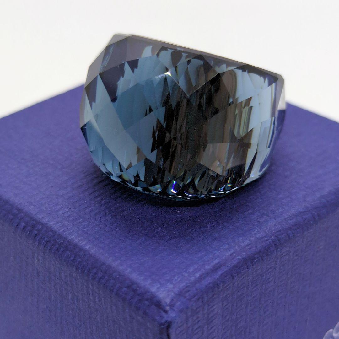 【美品】 スワロフスキー　ニルヴァーナ リング ブルー系　箱あり　55サイズ