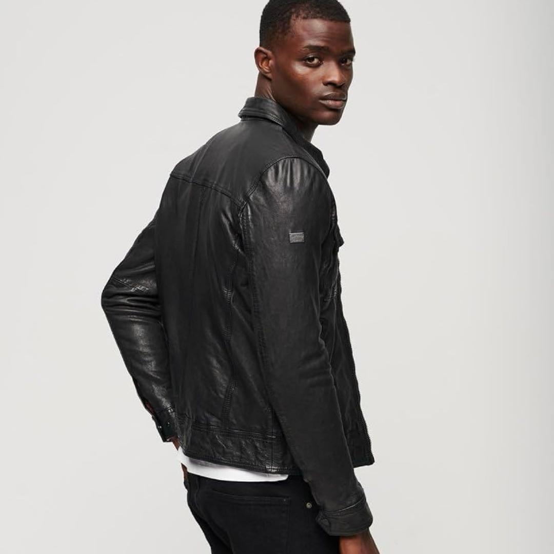 ジャケット・アウター Superdry Men's Seventies Leather Jacket