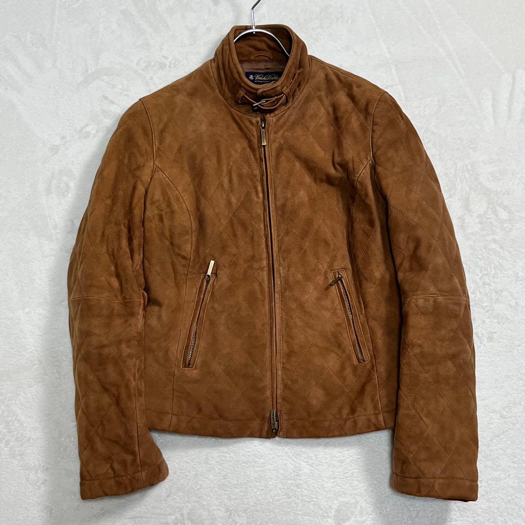 『ブルックス ブラザーズ』スエードライダースジャケット 羊革レザー ダブルジップ