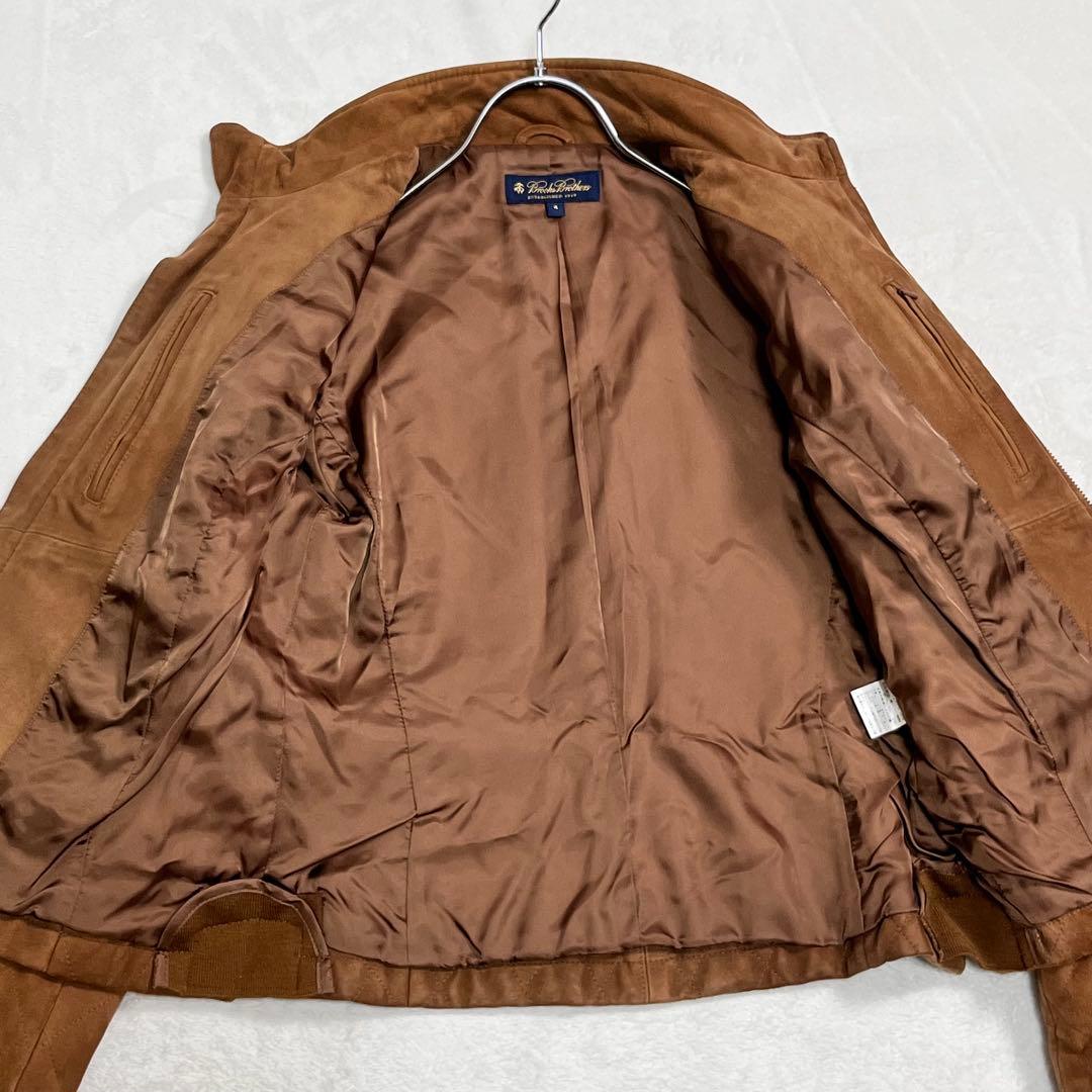 『ブルックス ブラザーズ』スエードライダースジャケット 羊革レザー ダブルジップ