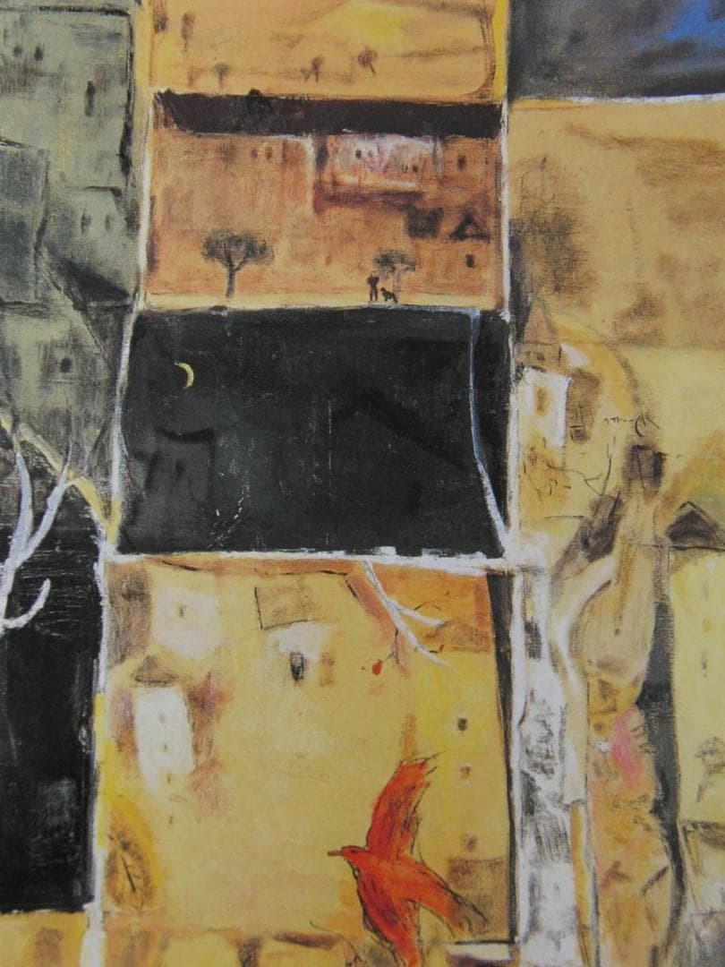 矢永繁子、【窓辺】、希少な額装用画集より、新品額装付、状態良好