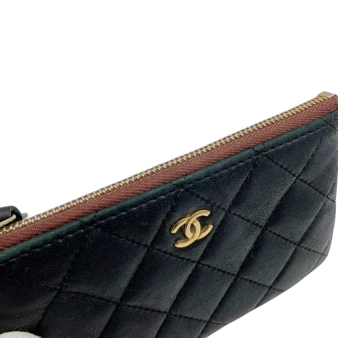 良品✨ シャネル マトラッセ ラムスキン ポーチ ブラック