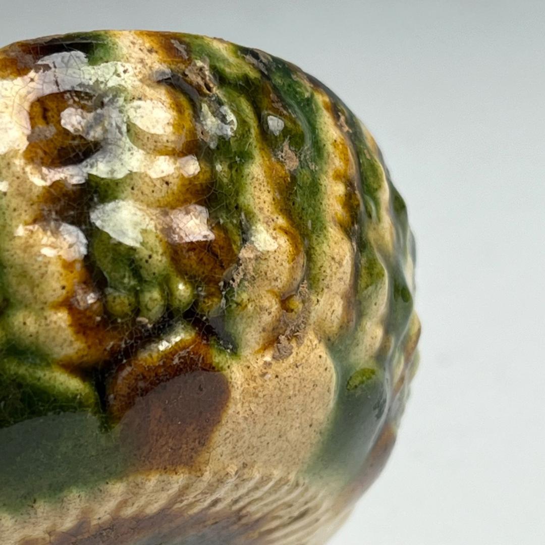 唐三彩陽刻花紋盌 唐時代 中国古玩 中国美術