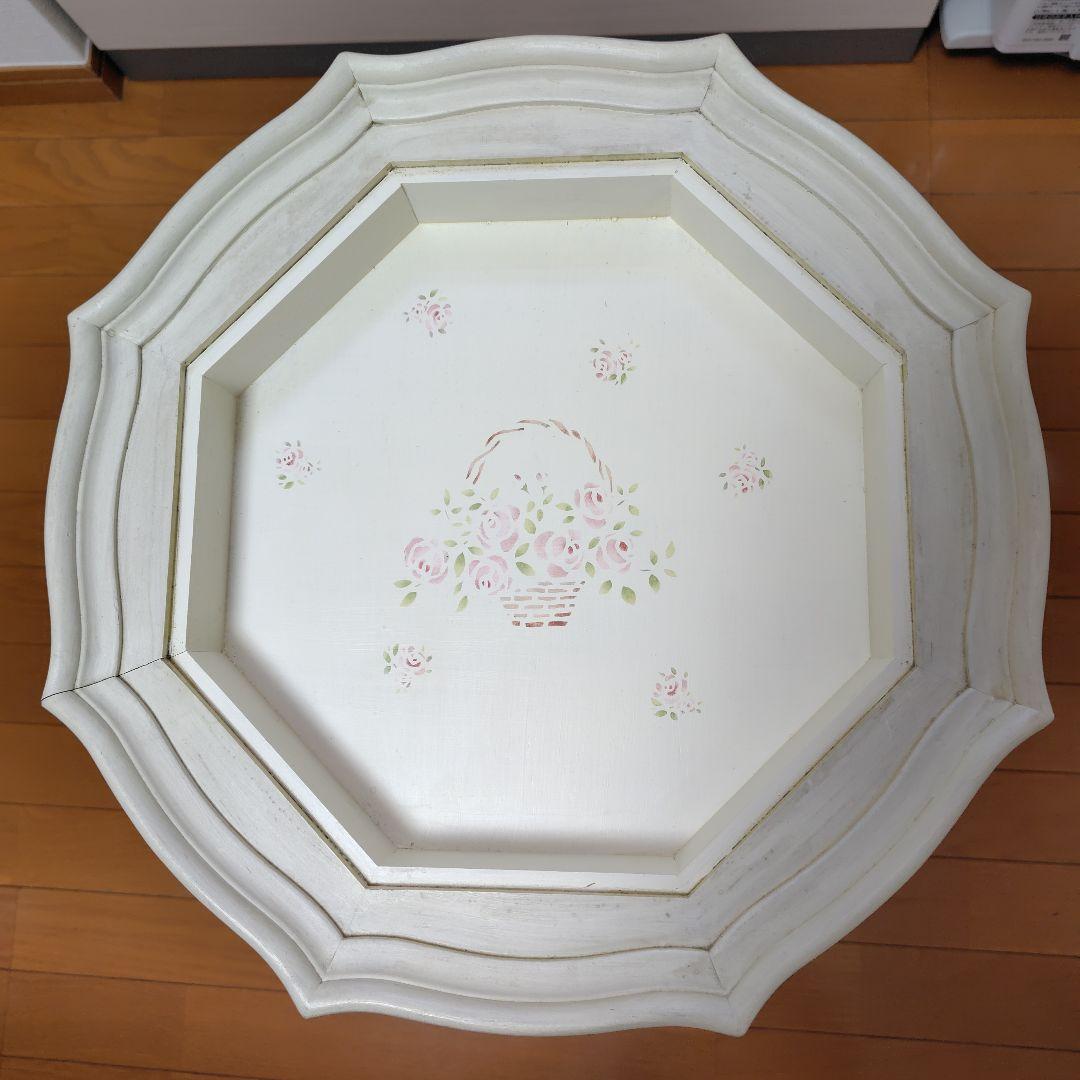 貴重　レア　イマン　ガラステーブル　ローズバスケット　シャビー