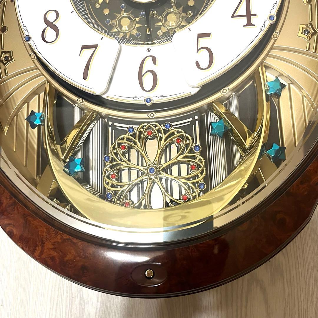 未使用品❗️リズム時計 電波カラクリ掛け時計 スモールワールドブルームGO