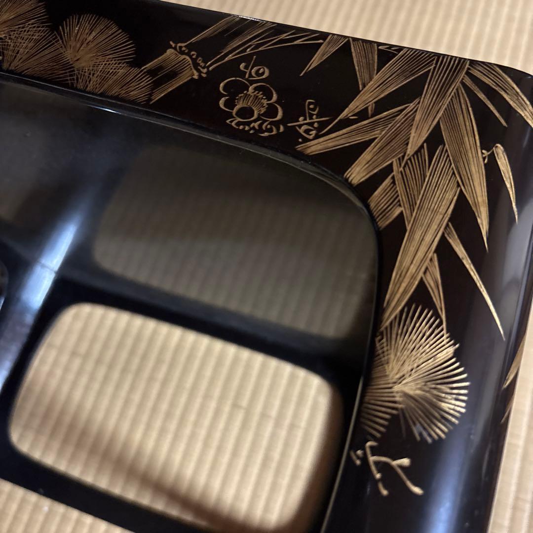 宗和膳　蒔絵台　昭和レトロ漆器　蒔絵漆塗り　お膳台　足付きお膳台　昭和レトロ