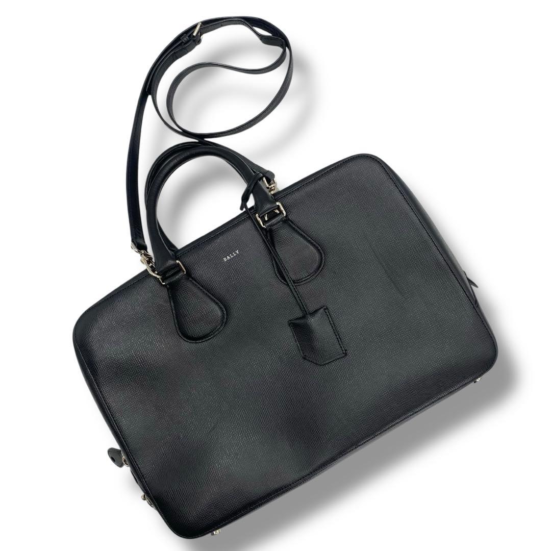 美品 BALLY バリー レザー 2WAY バッグ ビジネス A4 ブラック