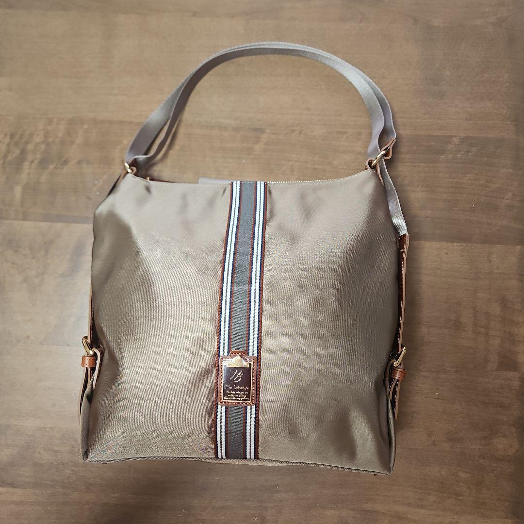 HerSchedule　トリュフグレージュ ナイロン ショルダーバッグ