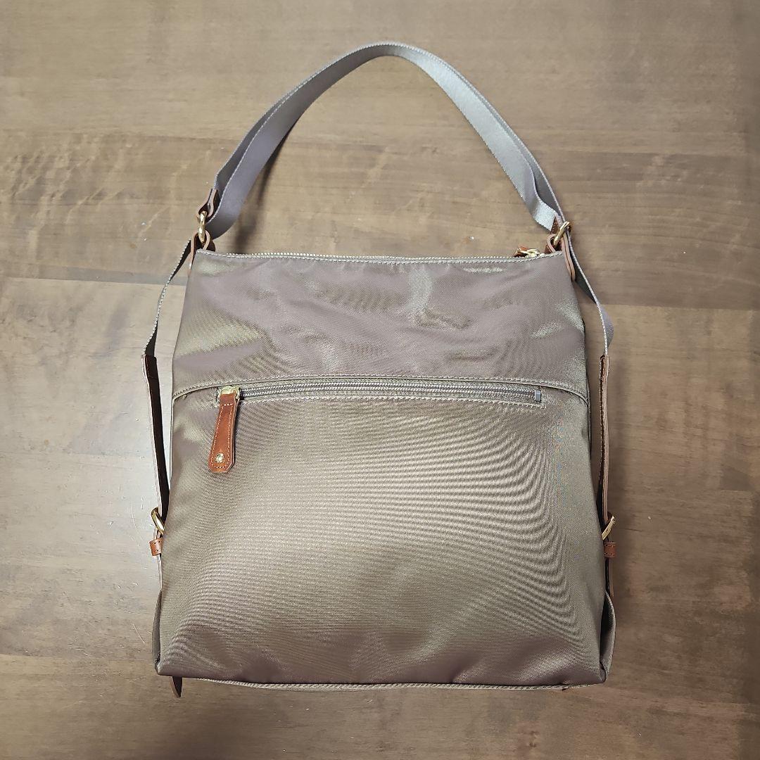 HerSchedule　トリュフグレージュ ナイロン ショルダーバッグ