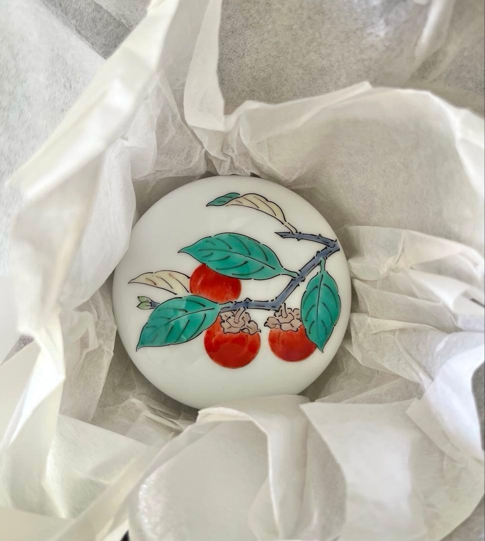 人間国宝 十五代 柿右衛門 文鎮 ⌘ 柿柄