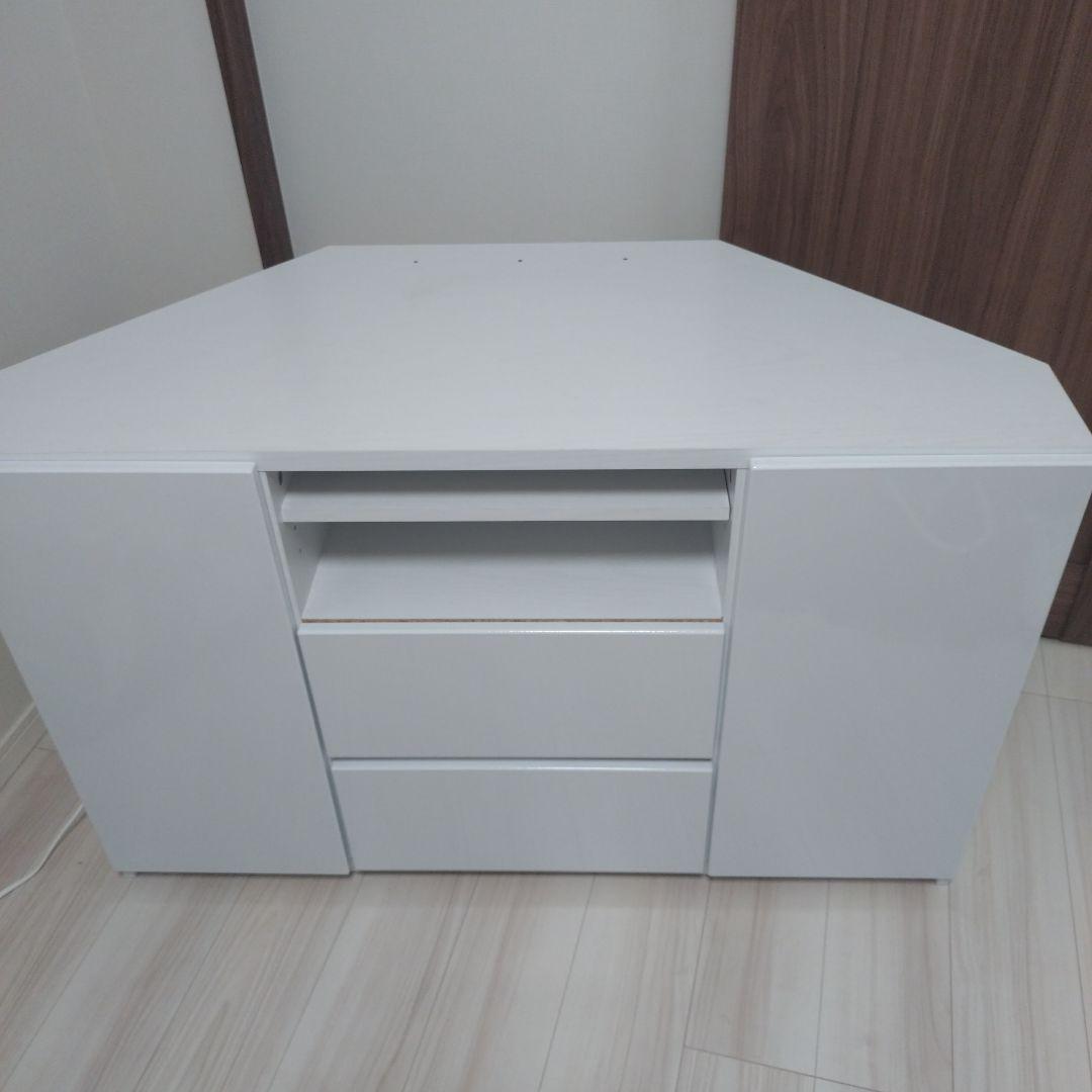 テレビボード コーナー用 ホワイト