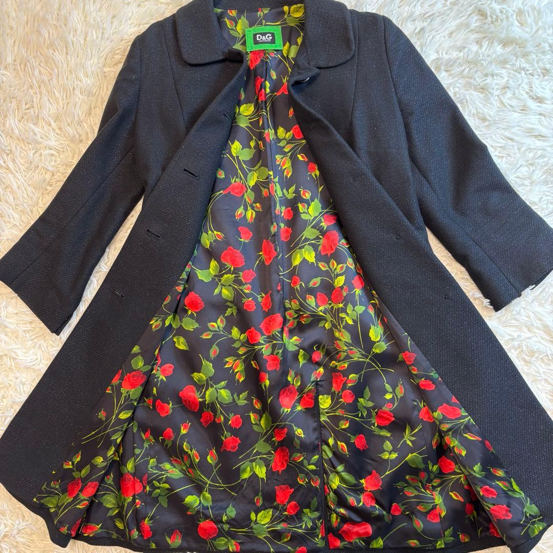 美品✨ドルチェ＆ガッバーナ　ロングコート　裏地花柄　Mサイズ