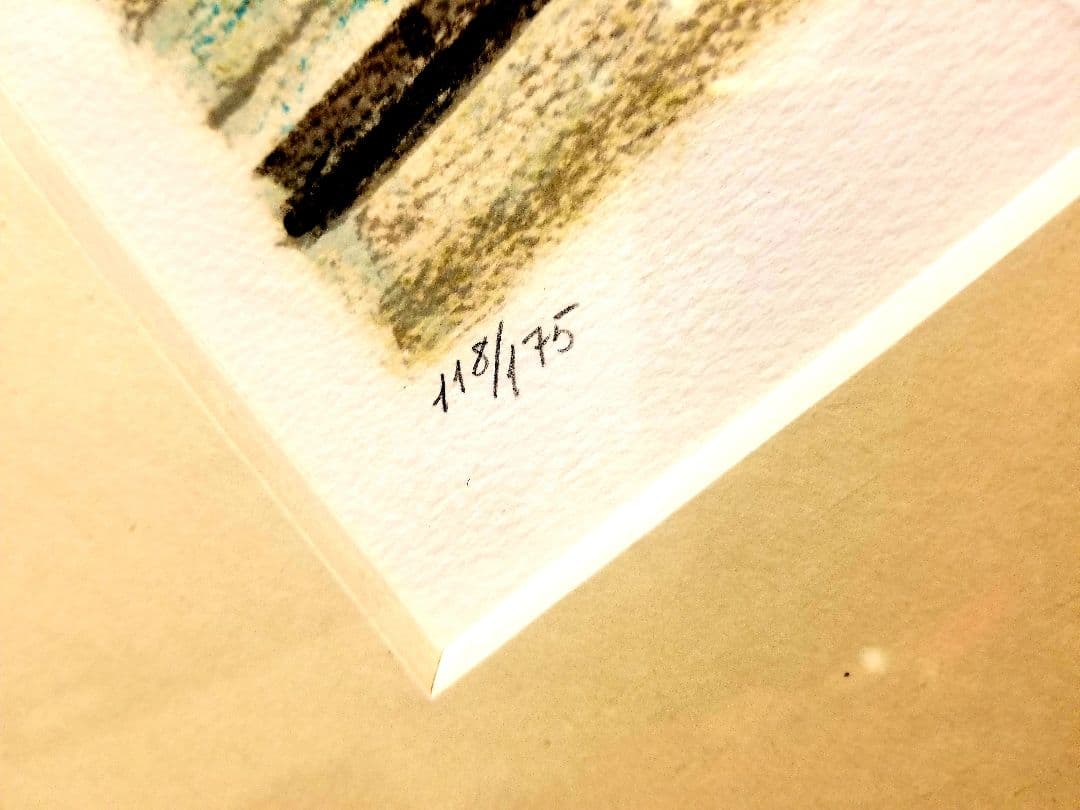 荻須高徳　1982年　パンとケーキの店　リトグラフ　サイン　エディション　記載