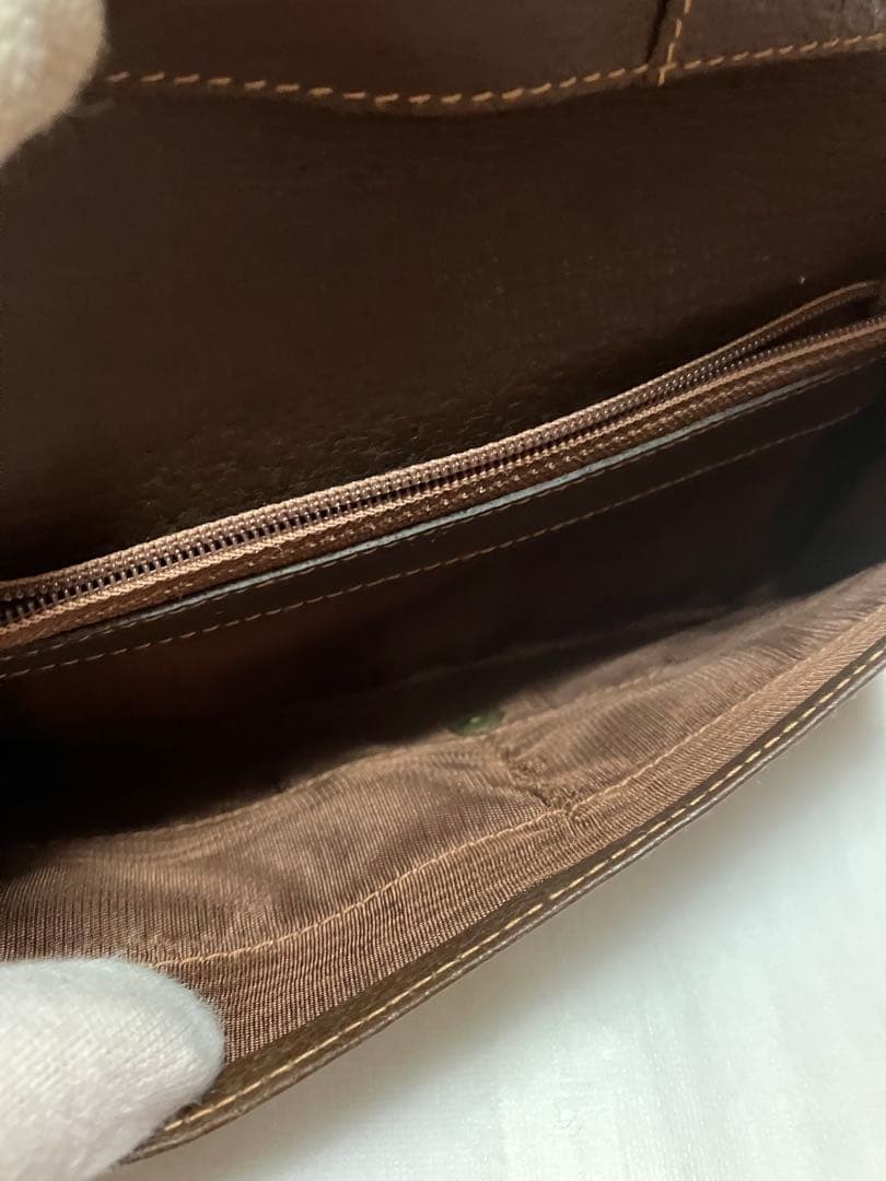 オールドGUCCI 二つ折り財布 ブラウン/ベージュ 箱付き