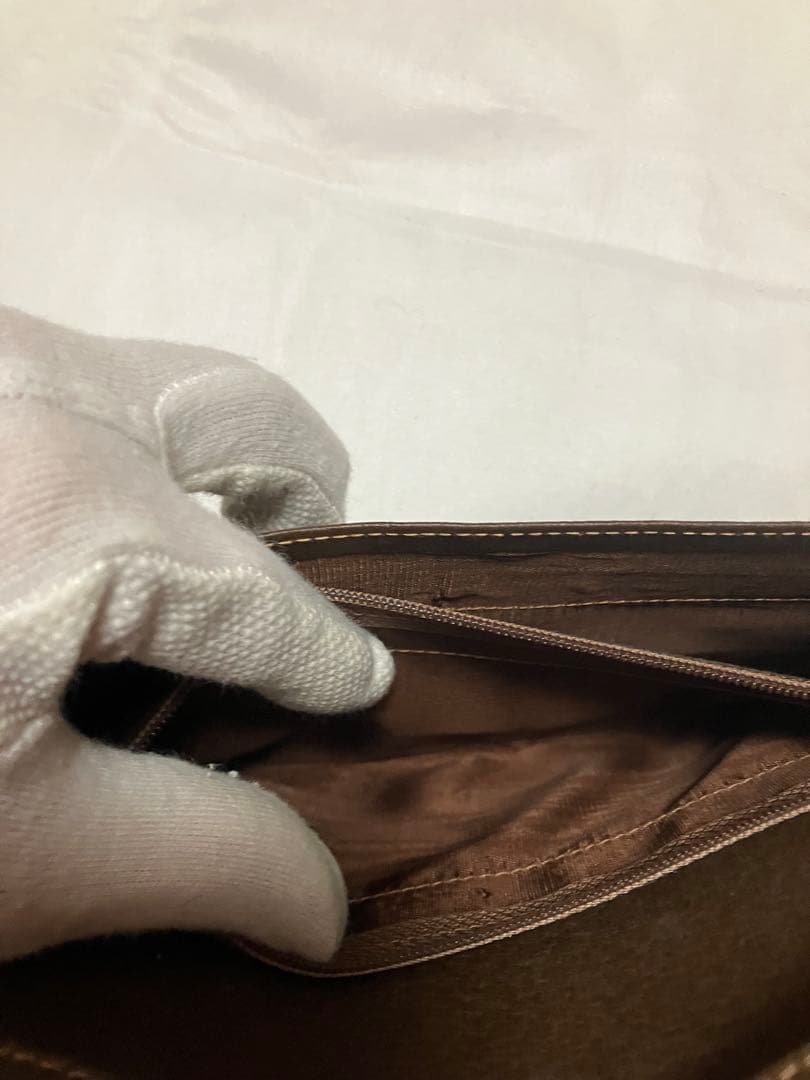 オールドGUCCI 二つ折り財布 ブラウン/ベージュ 箱付き