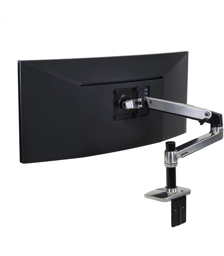 クランプ式モニターアーム シルバー