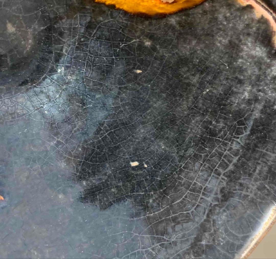 中国 木の葉平茶碗　f12230905