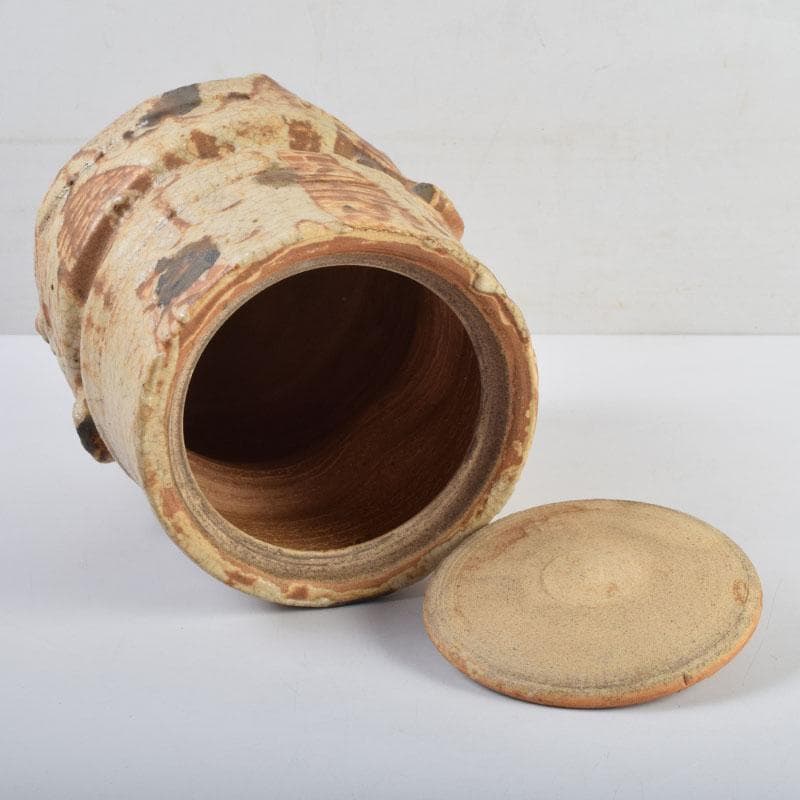 茶道具　秋坂窯　八代　加藤宇助作　伊賀釉　水指　共箱　N　9131