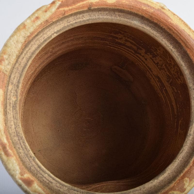 茶道具　秋坂窯　八代　加藤宇助作　伊賀釉　水指　共箱　N　9131