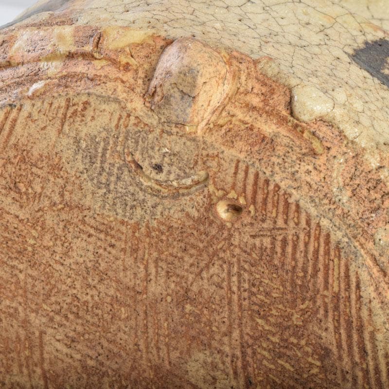 茶道具　秋坂窯　八代　加藤宇助作　伊賀釉　水指　共箱　N　9131