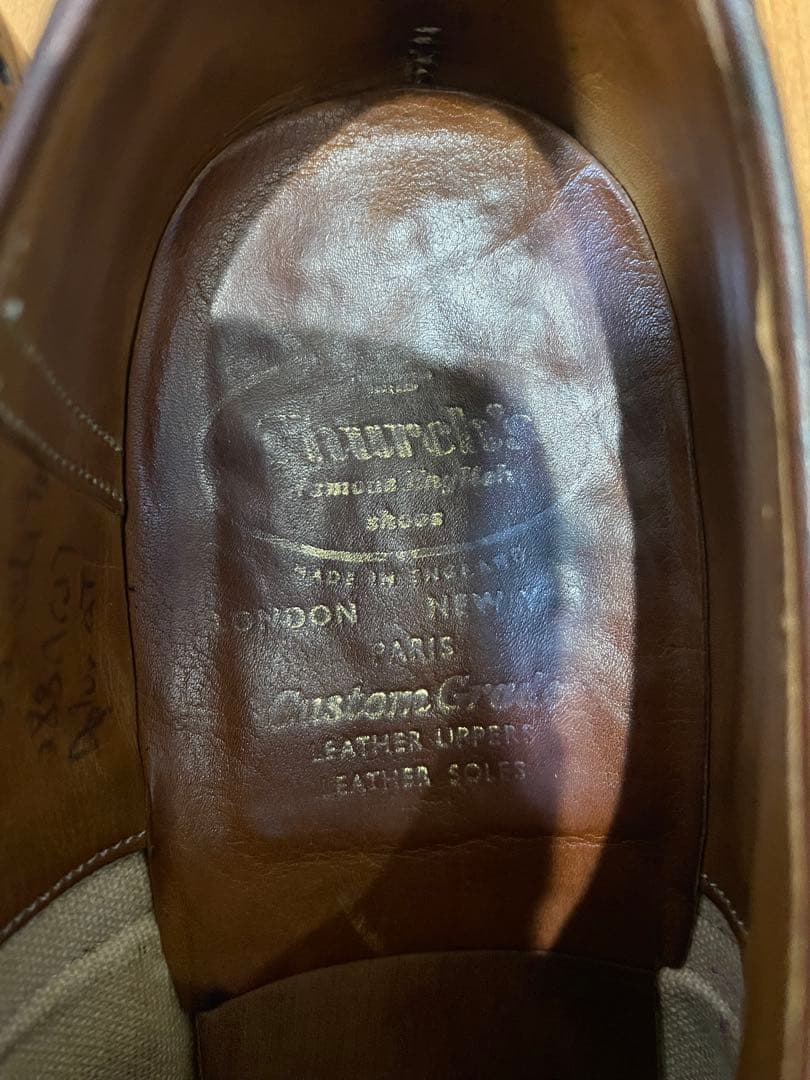 【美品3都市】旧チャーチ ディプロマット ダークブラウン65F シューツリー付