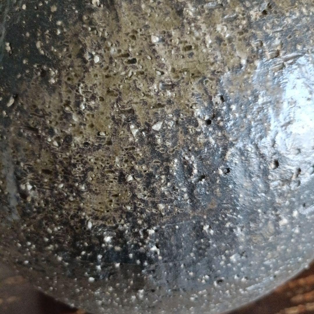 大きい壺　花瓶　焼き物　桜皮細工 の台座付き