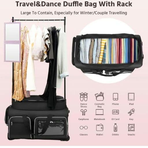 ダンスバッグ ガーメントラック 衣類転がりダッフル 旅行衣装ケース 競技会
