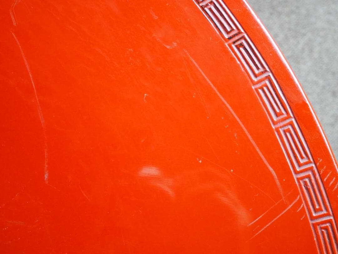 レアな大阪産根来塗　座卓　ちゃぶ台　円形　テーブル　穴あき