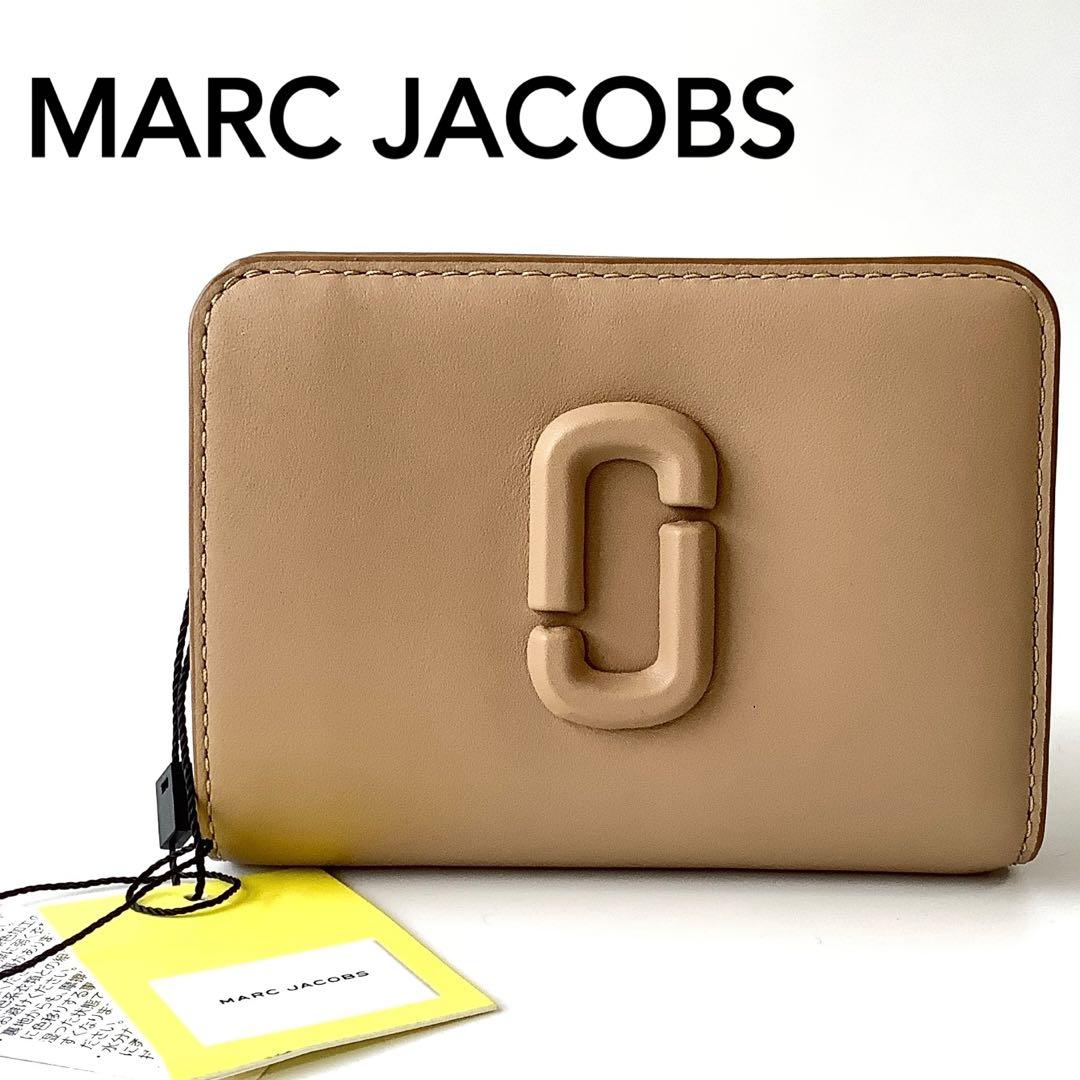 新品★マークジェイコブス★ザレザーカバードJマーク２つ折り財布★キャメル