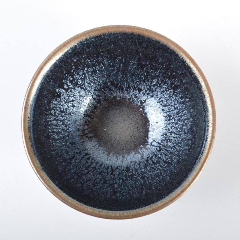 り　京焼　清水焼　鴻応窯　安房幸男作　油滴天目　ぐい呑　共箱　V　4200