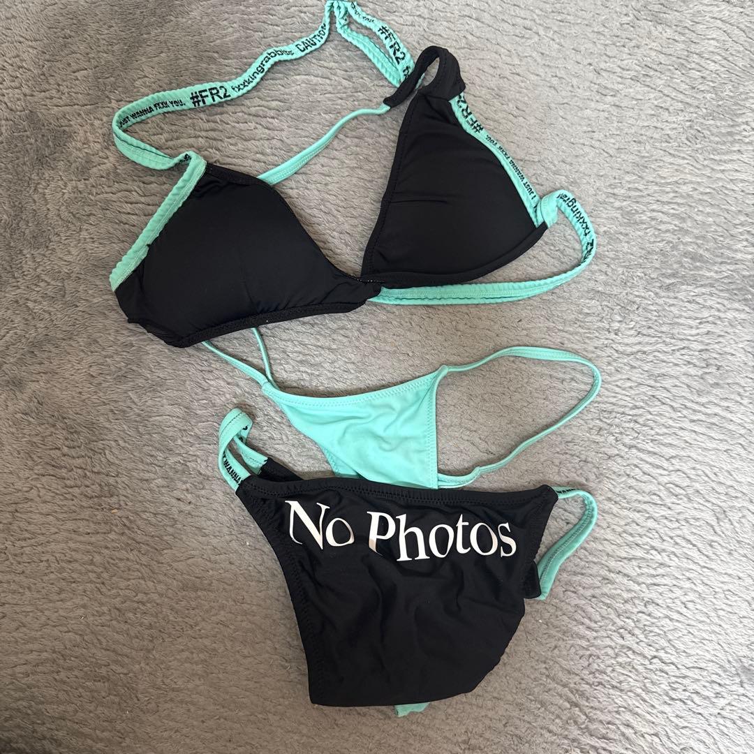 fr2 月桃 三角ビキニ ブラック/ミント No Photos