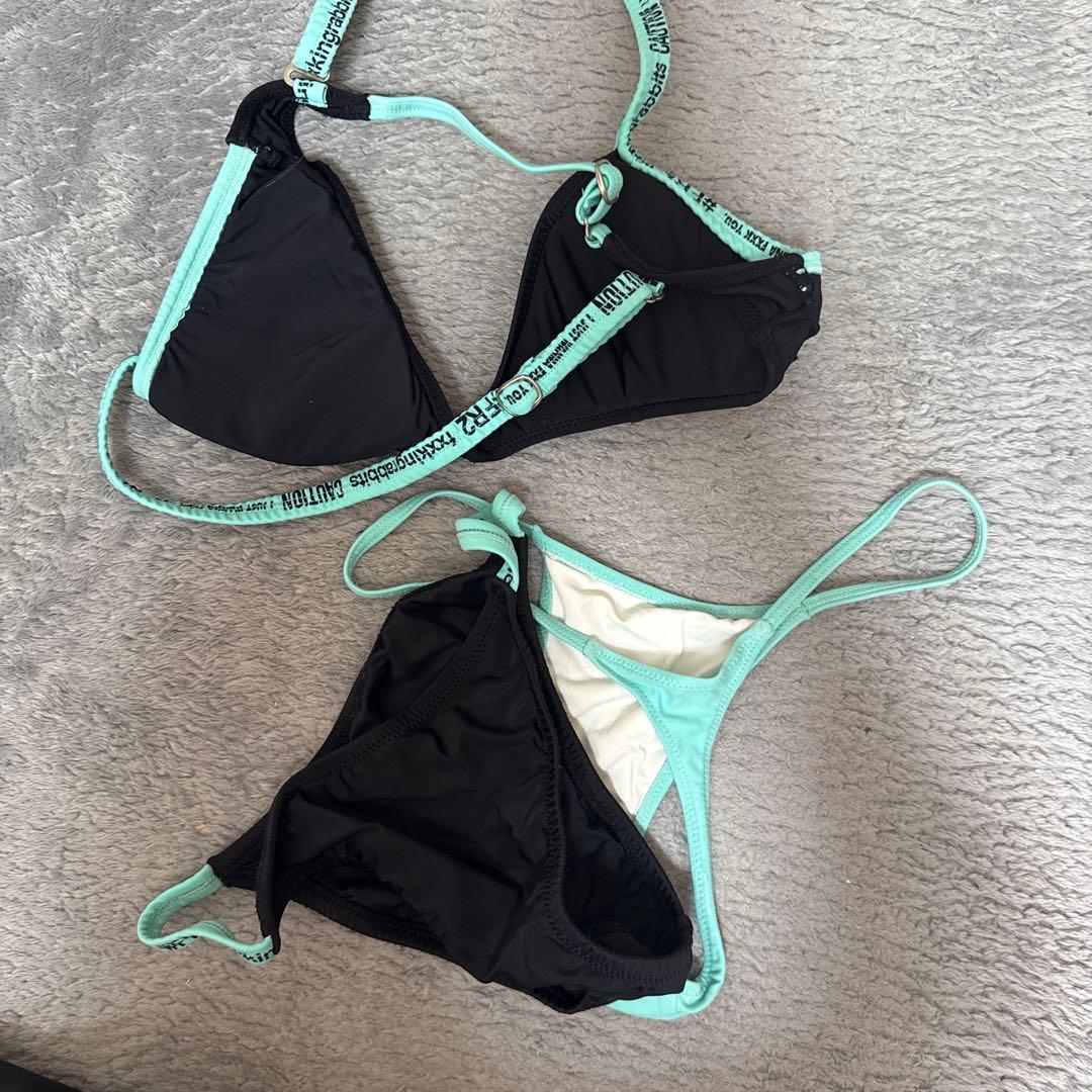 fr2 月桃 三角ビキニ ブラック/ミント No Photos