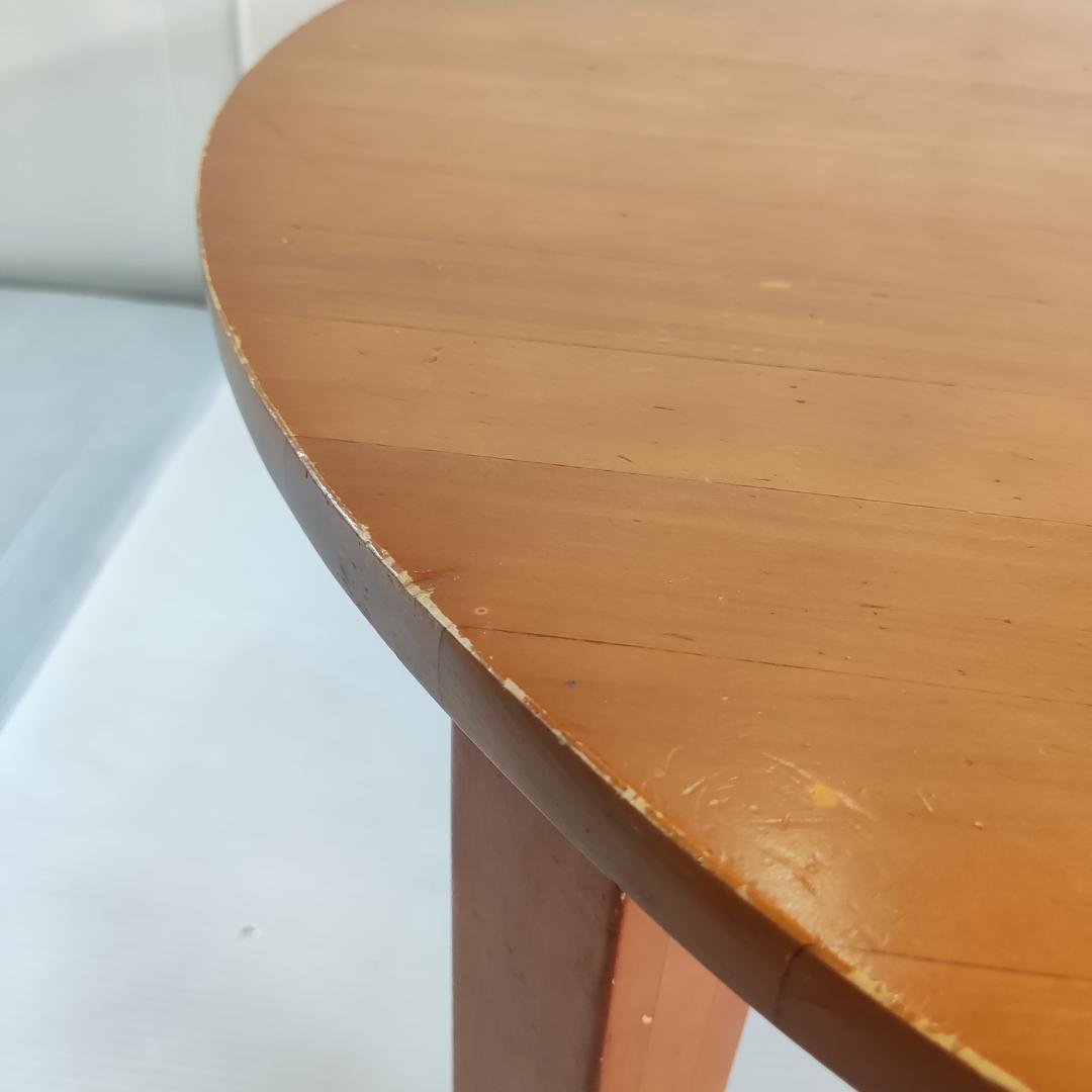 ちゃぶ台　レトロ　木製　円形座卓　茶色　小傷あり