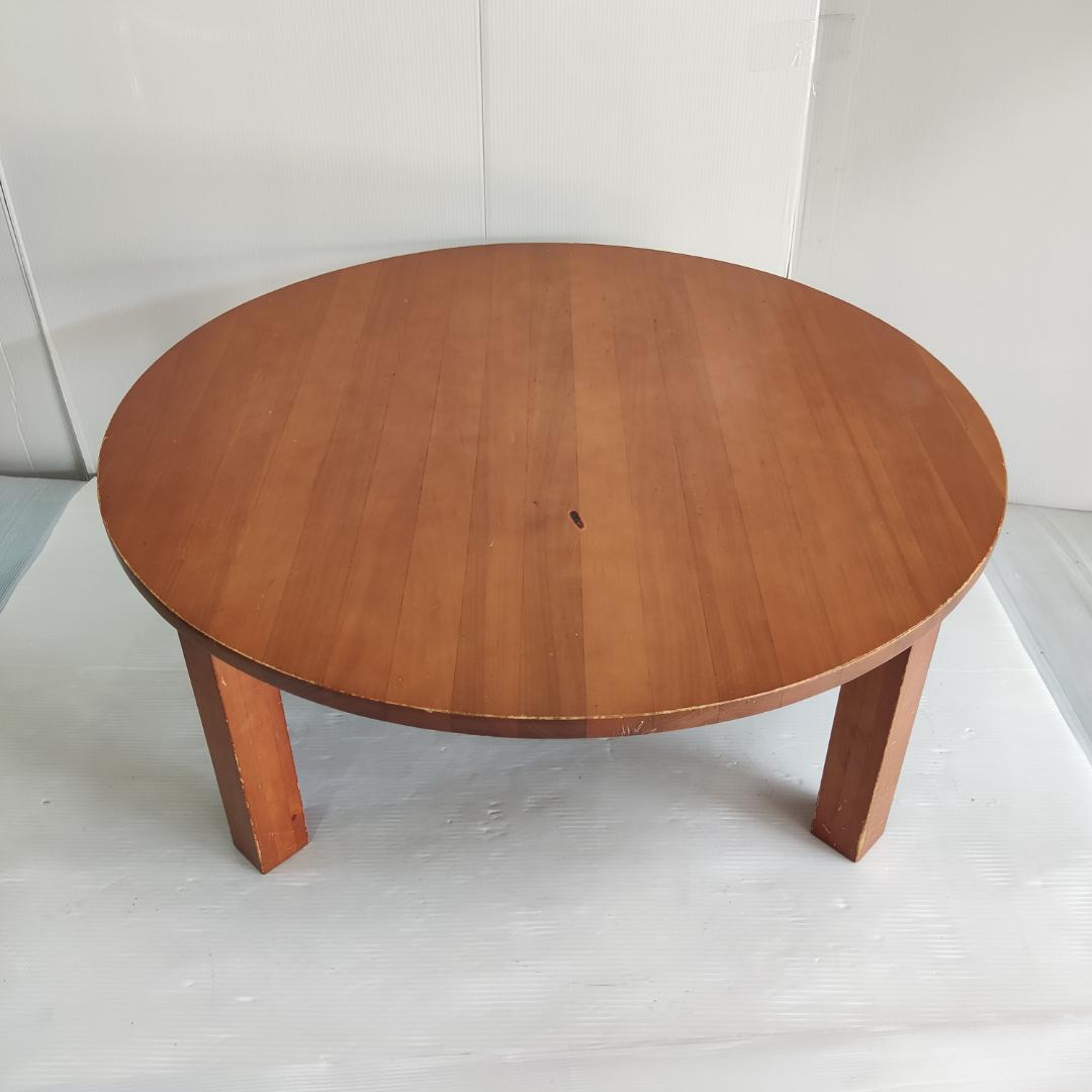 ちゃぶ台　レトロ　木製　円形座卓　茶色　小傷あり