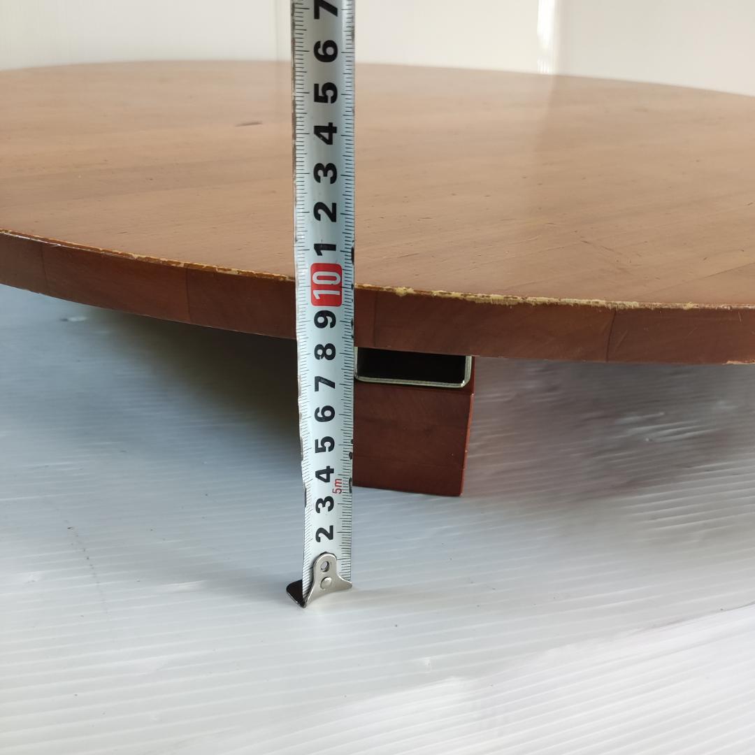 ちゃぶ台　レトロ　木製　円形座卓　茶色　小傷あり