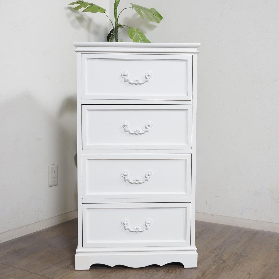 【新品・未使用】　 アンティーク調　シャビー仕上げ　チェスト ４杯