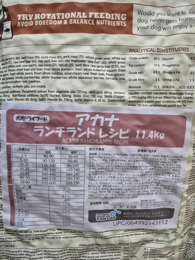 アカナacana ランチランド全犬種全年齢11.4kg 未開封