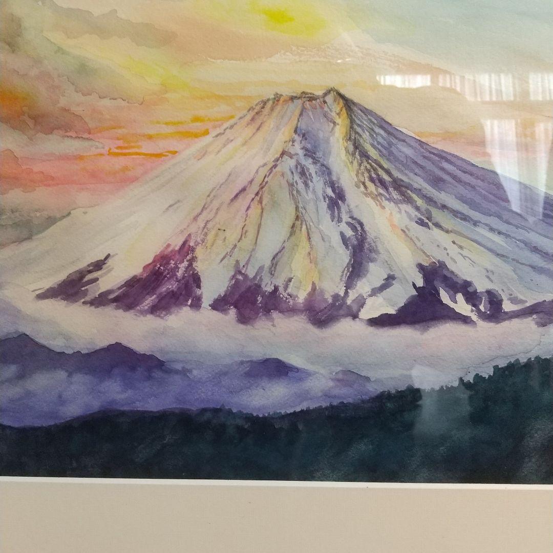 朝焼けの富士  F6額縁560×440mm