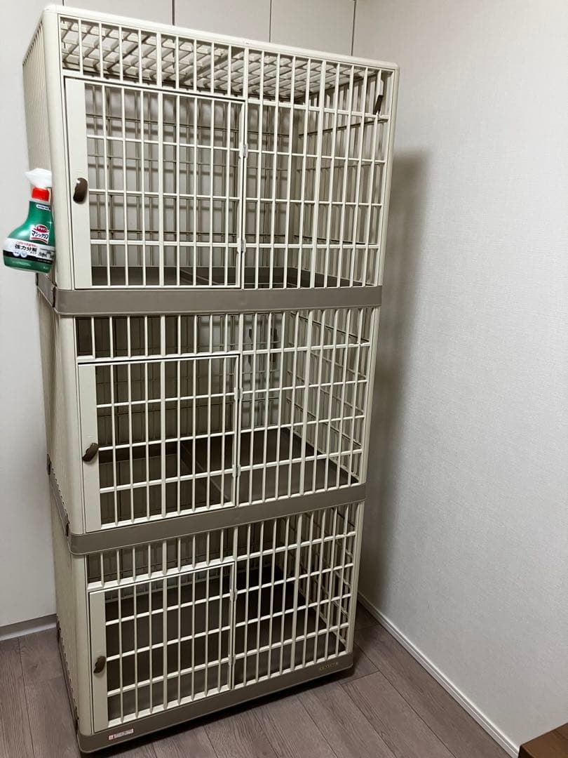 ベージュ 3段式キャットケージ プラゲージ